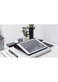 Bao da iPad pro 11 inh 2018 hiệu Mutural có khay để bút_ Màu đen_ hàng nhập khẩu