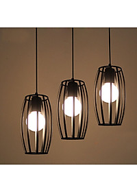 Combo 3 đèn thả treo trần lồng trụ kèm 3 bóng LED