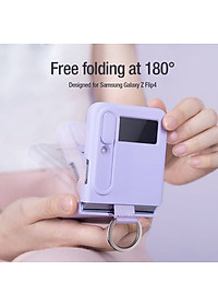 Ốp lưng iRing chống sốc silicon cho Samsung Galaxy Z Flip 4 có nắp đậy bảo vệ Camera hiệu Nillkin Camshield Silky Silicon Case - chống sốc cực tốt, chất liệu cao cấp, trang bị iring đeo tay chống rơi rớt - Hàng nhập khẩu