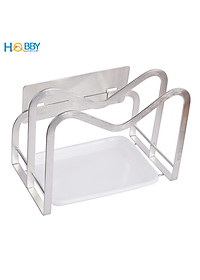 Kệ để thớt nắp vung 2 ngăn dán tường inox 304 Hobby Home Decor TT08