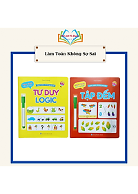 Bộ Vở viết xóa được 4 cuốn - Tư duy logic và làm toán không sợ sai - Wipe clearn (Tặng kèm 2 bút viết xóa)