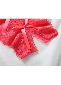 Quần lót nữ xẻ đáy đính nơ - Màu đỏ