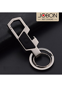 Móc chìa khóa đa năng ô tô, xe máy, gia đình thương hiệu JOBON - Thép hợp kim cao cấp - Da thật 100% - Trọng lượng: 36g -  Mã: ZB-018 - Hàng Nhập Khẩu