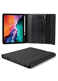 Bao da case ốp silicone kèm bàn phím bluetooth dành cho ipad 10.2, 10.5, 10.9, Pro 11 inch - Hàng chính hãng