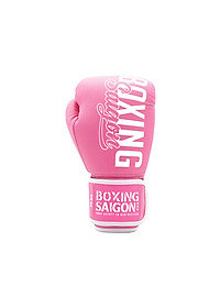 Combo Găng Tay Boxing Saigon + Băng Tay 4m5 (tặng túi rút) - Hồng trắng