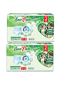 [Mẫu mới] Combo 2 Tã quần SunMate siêu mềm mại G1 mới size XL-14+2 miếng