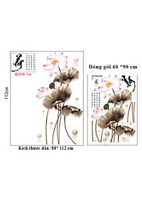Decal dán tường Tranh dán tường Hoa Sen Xám SK9379
