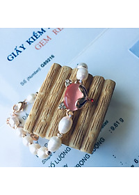 Combo lắc tay Hồ Ly, chất liệu Ngọc Trai thật, cấu trúc vân tay, Màu Trắng Ngà, hạt bầu dục 6li, kèm Giấy kiểm định sản phẩm mẫu tại SJC, Kèm hộp đựng Hoa Hồng – Mẫu Luxi green – CownX.03