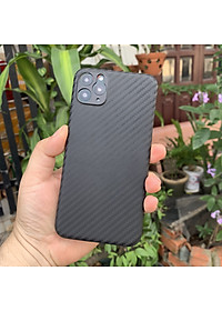 Ốp lưng siêu mỏng, vân carbon dành cho iPhone 11 Pro Max - Màu đen