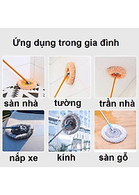 Chổi Quét Trần Nhà Cán Kéo Dài 180Cm ,Cây Lau Trần Nhà Hình Hoa Hướng Dương Xoay 180 Độ Giúp Bạn Làm Sạch Mọi Ngóc Ngách - HÀNG CHÍNH HÃNG MINIIN