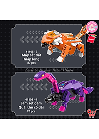 Đồ chơi xếp hình, lắp ráp 6 in 1 Qman 41105 – Chiến binh khủng long (512 mảnh ghép) dành cho bé trai trên 6 tuổi