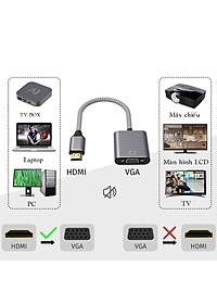 Cáp chuyển đổi HDMI sang VGA cao cấp vỏ nhôm