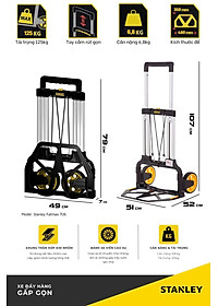 Xe đẩy hàng 2 bánh tính năng gấp gọn, khung nhôm Stanley Fatmax USA FXWT-706 tải trọng 125kgs