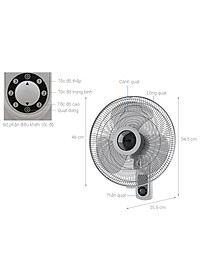 Quạt Treo Tường 3 Cánh Midea FW40-6H (Công Suất 55W - 3 Cấp Gió) - Hàng Chính Hãng