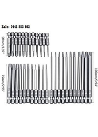 Bộ Mũi Lục Giác Hoa Thị Bắn Vít Chuôi Lục Giác  thép hợp kim S2 - Đầy Đủ Các Cỡ ( 50mm - 150mm )