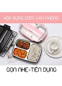 Hộp Cơm Văn Phòng 5 Ngăn Inox 304 Giữ Nhiệt Chống Tràn Có Giá Điện Thoại Tặng Thìa Đũa Cao Cấp- Hàng Chính Hãng MINIIN