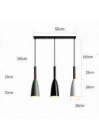Đèn thả bàn ăn, phòng khách OSIAC 3 bóng ngang cao cấp kèm bóng LED chuyên dụng