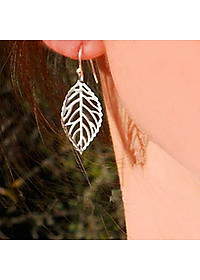 Đôi Khuyên Bông Tai Hợp Kim Hình Chiếc Lá - Phụ Kiện Thời Trang