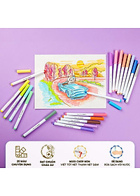 Hộp 20 Bút Lông Màu Pastel Rửa Được Washable Fiber Pen - Colokit SWM-C008