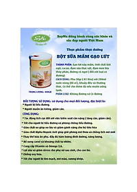 Sữa Mầm Gạo Lứt Soyna 400g - Sữa Bổ Sung Dinh Dưỡng cho Người Giảm Cân, Ăn Kiêng, Ăn Chay, Người Bị Tiểu Đường, Tim Mạch, Mỡ Máu, Xương Khớp, Người Tập Gym Và Yoga, Thay Thế Bữa Ăn - Tặng 1 Ly Thủy Tinh Pha Sữa Có Vạch Chia ML