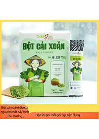 Bột cải xoăn hữu cơ sấy lạnh Dalahouse - Hộp 20 gói 3gr tiện lợi - Đào thải độc tố, chống ô xy hóa, bổ sung can xi hữu cơ cho cơ thể