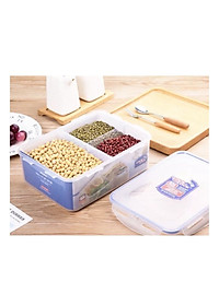 Hộp Bảo Quản Thực Phẩm Lock&Lock Chia 3 Ngăn Có Thể Nhấc Rời, Chất Liệu Nhựa PP, Nắp Có Ron Silicone - 800ml- 1000ml -2600ml