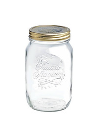 Hũ thủy tinh nắp vặn Bormioli Rocco Quattro 1L – Đựng thực phẩm khô, mứt, ngũ cốc – Nhập khẩu Ý