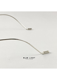 Gọng Kính Cận, Kính Giả Cận Mắt Vuông Nhỏ Đen, Trong Suốt Càng Kim Loại Cao Cấp - B LUE LIGHT