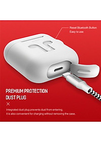 Bao case silicon cho Apple Airpods 1 / 2 hiệu Rock Carying Case (Đính kèm dây nối chống mất) - Hàng nhập khẩu