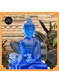Tượng phật dược sư lưu ly xanh dương đồ thờ cúng, tượng phật để ô tô Diệu Tâm mẫu 2