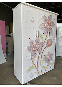 Tủ nhựa đài loan 3 cánh 2 học 3D in Hình hoa Kim Cương