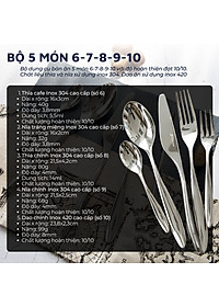 Bộ dụng cụ bàn ăn dao thìa nĩa Inox 304 DandiHome cao cấp