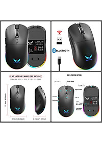 Chuột Led Không Dây Pin sạc T25 Gaming Cổng sạc TypeC chống mỏi cổ tay cho máy tính laptop hàng nhập khẩu