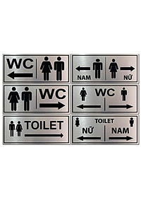 Bảng chỉ dẫn toilet, WC, nhà vệ sinh, NAM NỮ KT:14x32cm