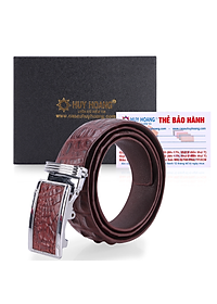 Thắt Lưng Nam Da Cá Sấu Gai Đuôi Huy Hoàng HT4211 (120 x 3.5 cm) - Nâu Đỏ