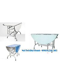 Bàn tròn inox 201 xếp 3 rộng 1m2 Đại Thành không rỉ sét bền bỉ