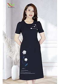 Đầm Suông A Thêu Hoa 3D Siêu Sang Trọng