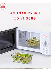 Bộ 5 hộp thủy tinh hộp đựng cơm trữ thức ăn thực phẩm trong tủ lạnh chịu nhiệt COBA'COOK 400ml- CCR45