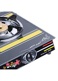 Bếp Gas Đôi Chén Nhôm RAINY hoa văn màu sắc ngẫu nhiên + tặng vĩ nướng chống dính - Hàng chính hãng