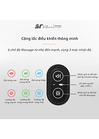 Combo Đệm Mông Và Tựa Lưng Công Thái Học Tích Hợp Massage Chườm Nóng Gối Cao Su Non Giảm Đau Cột Sống Lưng - Sairui