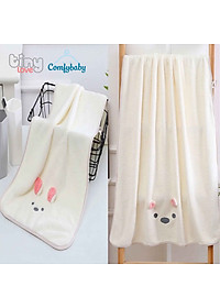 New - Khăn tắm/ chăn lông siêu mềm TinyLove 100% Coral velvet thấm hút nhanh, Size 70*140cm, hình dễ thương KT03