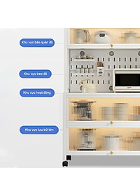 Tủ Bếp Đa Năng Nắp Đậy 5 Tầng Tối Ưu Không Gian Lưu Trữ Kệ Để Lò Vi Sóng Thông Minh