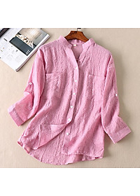 Áo đũi nữ Haint Boutique, Áo sơ mi nữ cổ V xinh phong cách vintage Sm99