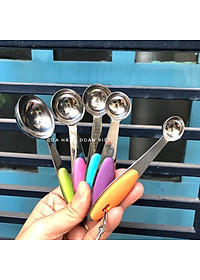 Muỗng Đong Định Lượng Inox Dày Không Gỉ - Cán Silicon