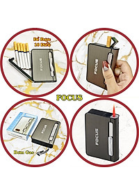 Hộp Quẹt Bật Lửa Khè - Hộp Đựng Thuốc Focus 10 (Điếu) 2in1 tiện lợi, Mẫu mới 2023
