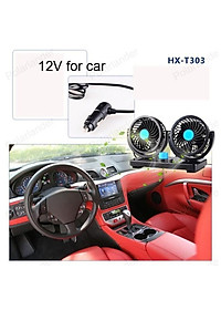 Quạt Đôi Cho Xe Ô tô Chạy điện DC 12v an toàn, tiện lợi