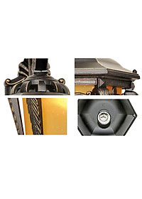 Đèn tường LIOME đồng kính cổ điển trang trí cột cổng, hành lang, ban công sang trọng - kèm bóng LED (821).