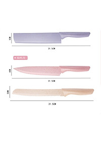 Bộ Dao Kéo 6 Món Lúa Mạch Làm Bếp- An Toàn Tiện Lợi- Lưỡi Thép Chống Gỉ Sắt Bén - Hàng Chính Hãng MINIIN