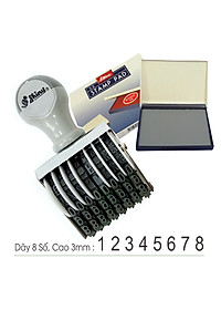 Dấu số xoay tay, chấm mực Shiny N-58 (8 Số, Chữ cao: 3mm) - Hàng nhập khẩu