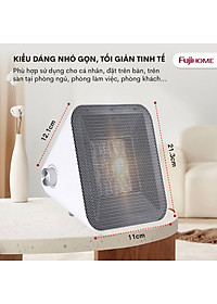 Quạt sưởi gốm ấm Mini nhập khẩu không khô da Fujihome, Hàng Chính hãng bảo hành 2 năm